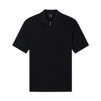 A|X Armani Exchange Polo Shirts, male, Blue, Size: 2XL Essential Cotton Knit Polo Shirt