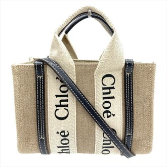 Chlo&eacute; Linen Shoulder Bag (Pre-Owned)
