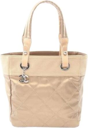 Chanel Pre-owned Tote Bags, female, Beige, Size: ONE SIZE Pre-owned Vintage Canvas Tote Bag