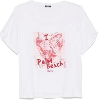 Liu Jo slogan-print T-shirt - women - Viscose/Elastane - S - White