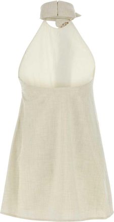 C & M Camilla and Marc Womens Stretch Polyester Blend Tank Top Beige Rayon Lycra Tops
