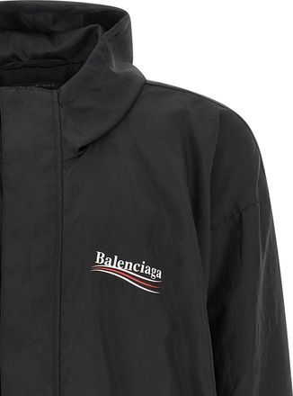 Balenciaga Mens Black Polyester Shell Jacket Clothing