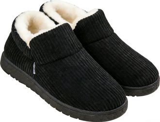 Generic Womens Winter Fleece-Lined Slipper Boots - Warm Plush Lining, Non-Slip Sole, Cozy Indoor/Outdoor House Shoes (1, Black, 2.5, Adult, Women, 2.5, Numeri