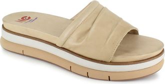National Comfort Kai Scrunchie Platform Slide Sandal in Tan Leather at Nordstrom, Size 10
