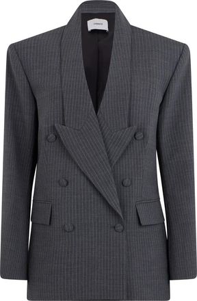 Coperni Nadelstreep double-breasted blazer - Dames - Blazers - Grijs - M - Jassen