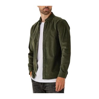Anerkjendt Akleif Solid Cord Shirt - Heren - Jassen - Groen - Maat: L Katoen