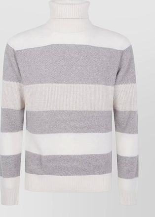 Barba striped turtleneck wool jumper
