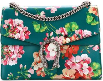Gucci Dionysus Bag Blooms Print Leather Medium shoulder bag - Verde