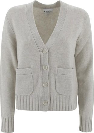 Kujten Cashmere Knitwear, female, Beige, Size: L Cashmere Beige Cardigan Sweater