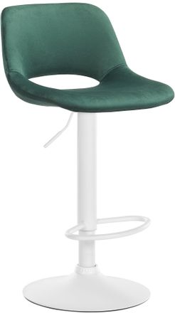 Clp Clp - Taburete De Bar Camden En Terciopelo Verde Metal Blanco Mate