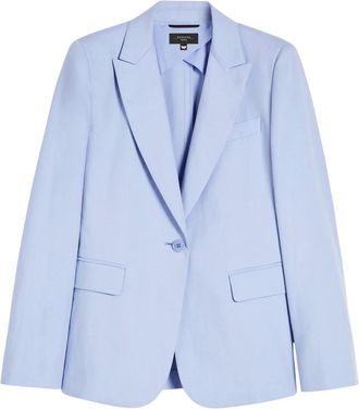 Max Mara Jassen, Dames, Blauw, S, Katoen, Cotton Linen Blazer