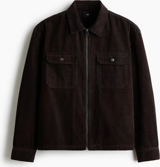 H&M Overshirt aus Cord - Schwarz