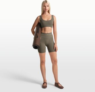 Nike Womens SKIMS Ribbed Seamless 5 Shorts in Brown | SHSHO9724W-DOD