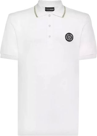Plein Sport Poloshirt met tijger embleem - Wit