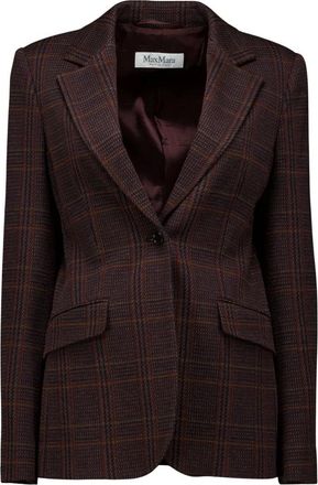 Max Mara Blazer de Cuadros - Jackets - Mujer - Marr&oacute;n - S