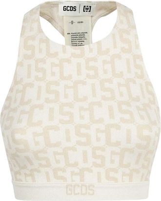 GCDS Top con effetto jacquard - Toni neutri