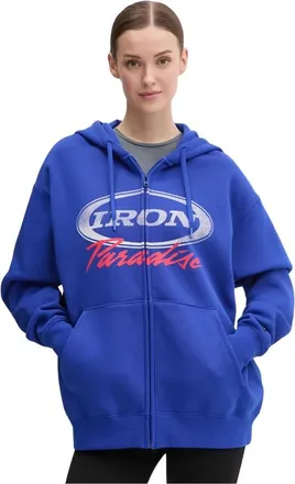 Under Armour Project Rock Iron Paradise Full-Zip Hoodie - Dames - Sportshirts - Blauw - XS - Fitness