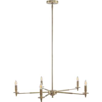Libra Interiors Blythe 5 Light Brass Chandelier in Gold