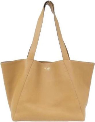 Prada Pre-owned 2Vg 123 Soft Grain Schoudertas - Dames - Vintage Shopper - Bruin - ONE Size - Leer - Vintage