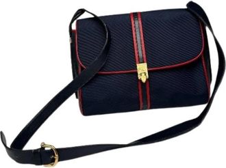 Celine Pre-owned Leren Crossbodytas - Dames - Vintage Schoudertas - Blauw - ONE Size - Leer - Vintage