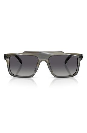 Michael Kors Boston 57mm Polarized Square Sunglasses in Charcoal Horn /Grey Polar at Nordstrom