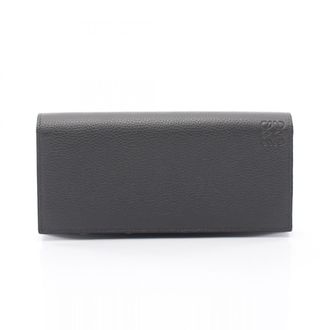Loewe Gray Leather Long Wallet (Bi-Fold) (Pre-Owned)