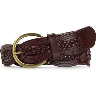 Patricia Nash Melissa Braided Leather Belt in British Tan at Nordstrom Rack, Size Medium