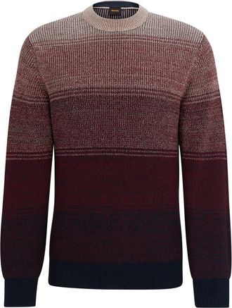 HUGO BOSS Mens Crew Neck Long Sleeve Regular Fit Sweater in Dark Blue - Size X-Large