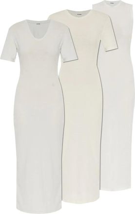 Jil Sander Abito midi in cotone (3 pezzi) - Bianco