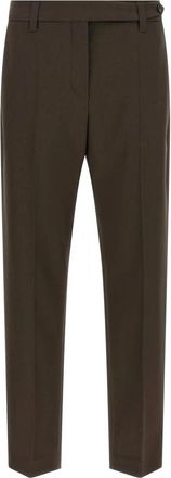 Brunello Cucinelli Broeken, Dames, Bruin, S, Wol, Slim-fit Broeken