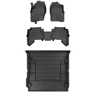 OEM Set Alfombrillas De Goma 3d Nissan Pathfinder 3 2005-2013 7 Plazas Con