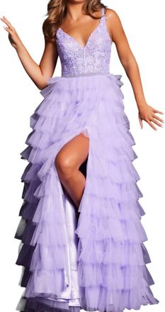 Jovani Embellished Bodice Formal Ballgown In Lilac
