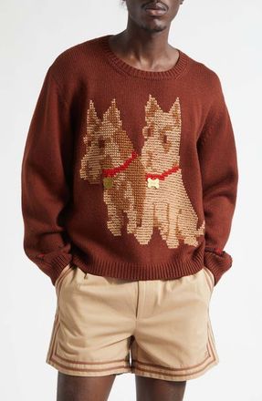 Bode Scottie Wool Sweater in Brown at Nordstrom, Size X-Large