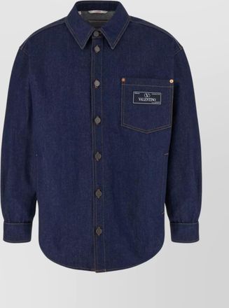 Valentino Garavani denim shirt with long sleeves and chest pocket