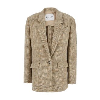 Isabel Marant Jassen, Dames, Beige, S, Parly-Gb Jas