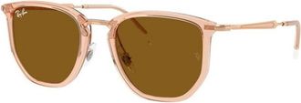 Ray-Ban Geometric Zonnebrillen - unisex - Zonnebrillen - Bruin - 53 MM - Nylon - Accessoires