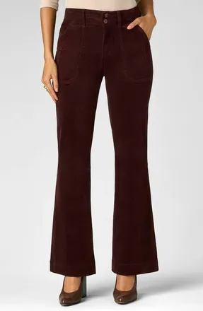 Wit & Wisdom Madison High Waist Bootcut Corduroy Pants in Oxblood at Nordstrom, Size 14