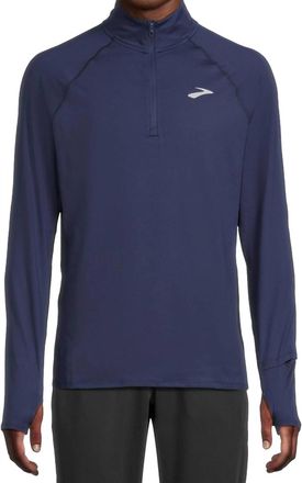 Brooks Dash 1/4 Zip 3.0 Long Sleeve Tee In Midnight