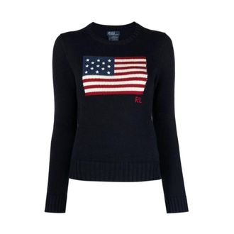 Ralph Lauren Round-neck Knitwear, female, Blue, L, Jumper