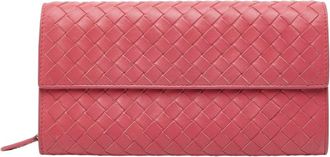Bottega Veneta Pink Leather Long Wallet (Tri-Fold) (Pre-Owned)