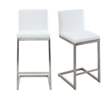 Miliboo Sgabello cucina design contemporaneo con piedi di metallo (set di 2) STELLAR