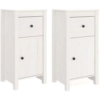 vidaXL Vidaxl - Aparadores 2 Uds Madera Maciza De Pino Blanco 40x35x80 Cm
