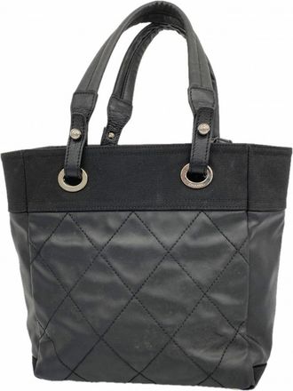 Chanel Black Canvas Tote Bag (Pre-Owned)