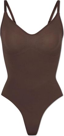 SKIMS Skims - Seamless Sculpt Thong Bodysuit - Dames - Ondergoed - Bruin - Maat: 2XL Nylon