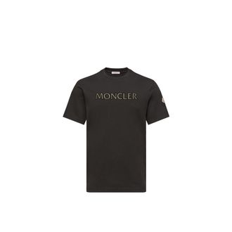 Moncler Moncler Logo Print Cotton T-shirt, Men, Black, Size: 3xl
