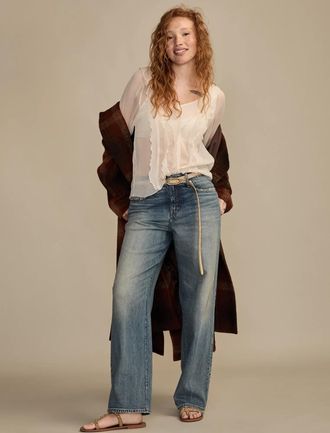 Lucky Brand Womens Mid Rise Curvy Baggy