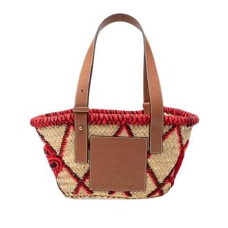 Loewe Pre-owned Raffia Tote - Dames - Vintage Mini Tas - Beige - ONE Size - Leer - Vintage