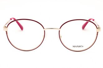 Max & Co. MO5138 Round Metal Frame Eyeglasses - Burgundy