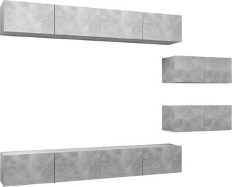 vidaXL Vidaxl - Set de muebles de salón 6 pzas madera ingeniería gris hormigón