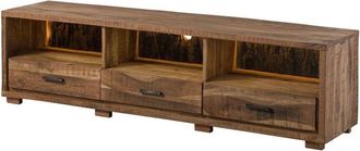 Massivmoebel24 BARK 117 Mobile TV in legno di acacia - laccato / naturale 175x40x47